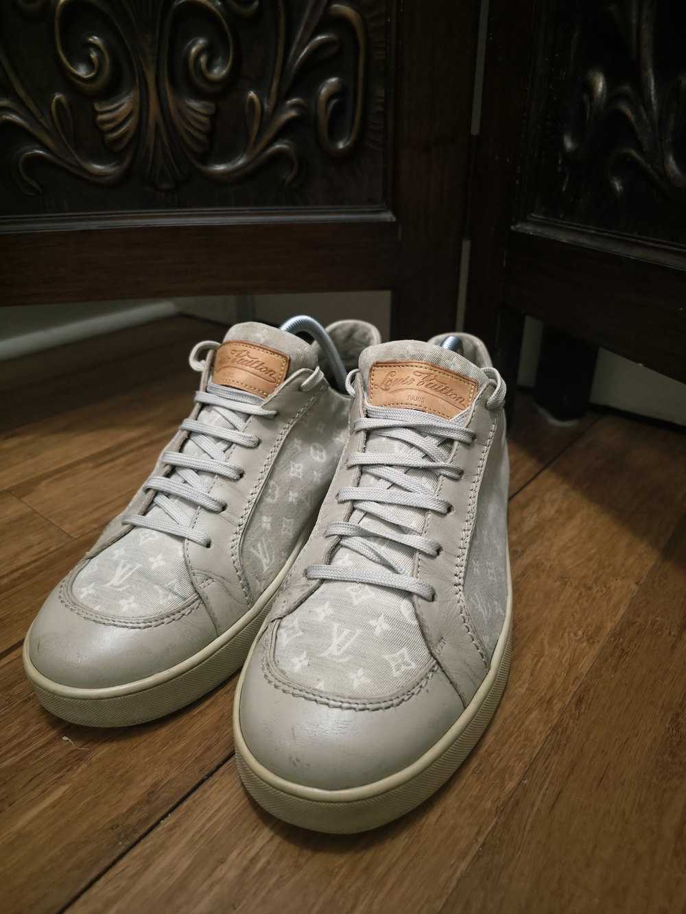 Louis Vuitton Gray Low-Top Monogram Sneakers